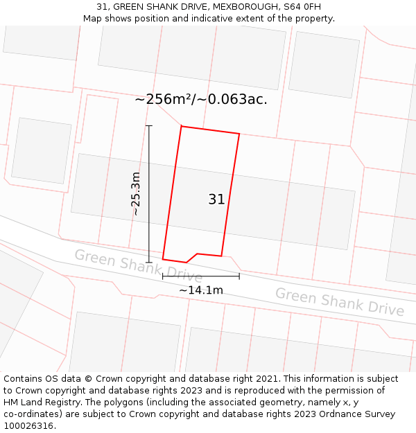 31, GREEN SHANK DRIVE, MEXBOROUGH, S64 0FH: Plot and title map