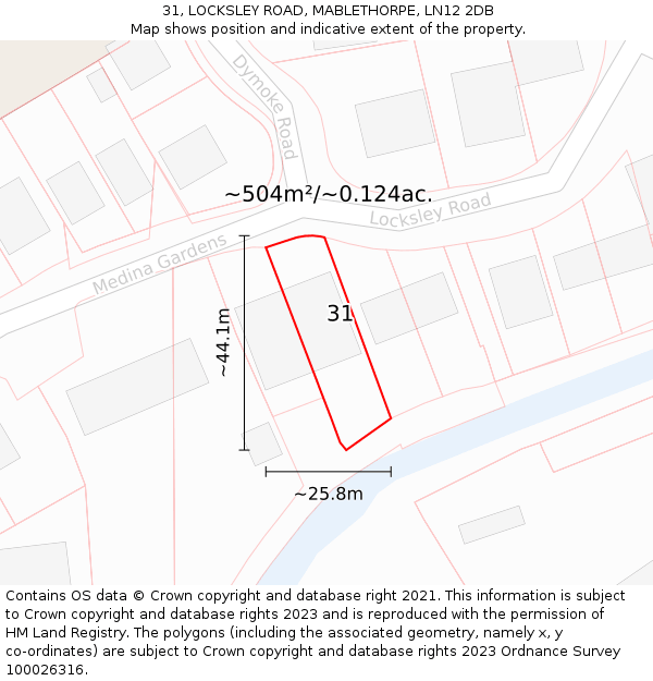 31, LOCKSLEY ROAD, MABLETHORPE, LN12 2DB: Plot and title map