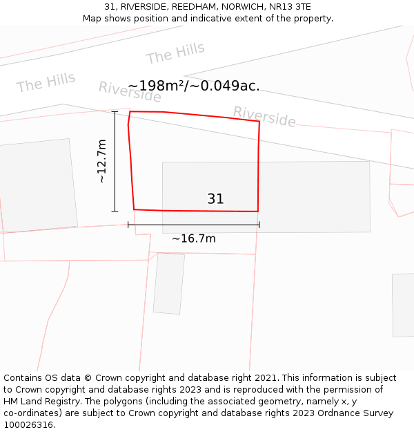 31, RIVERSIDE, REEDHAM, NORWICH, NR13 3TE: Plot and title map
