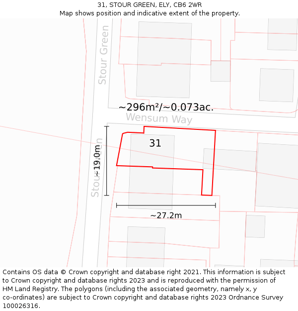 31, STOUR GREEN, ELY, CB6 2WR: Plot and title map