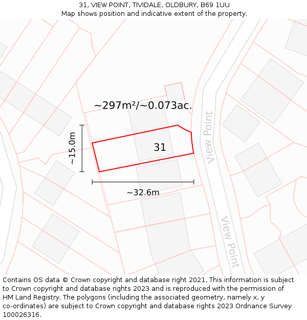 31, VIEW POINT, TIVIDALE, OLDBURY, B69 1UU: Plot and title map