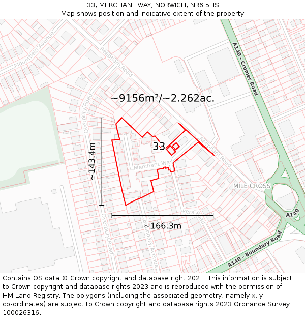 33, MERCHANT WAY, NORWICH, NR6 5HS: Plot and title map