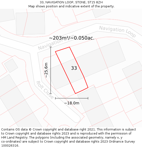 33, NAVIGATION LOOP, STONE, ST15 8ZH: Plot and title map