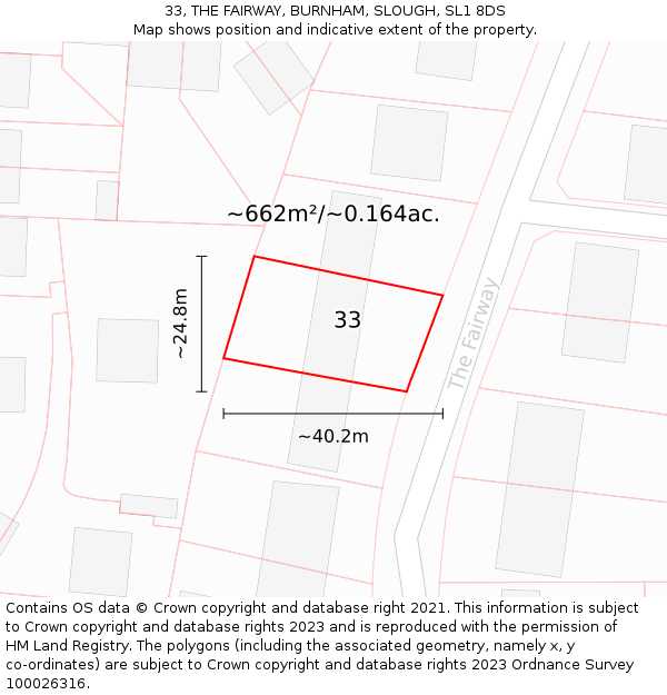 33, THE FAIRWAY, BURNHAM, SLOUGH, SL1 8DS: Plot and title map