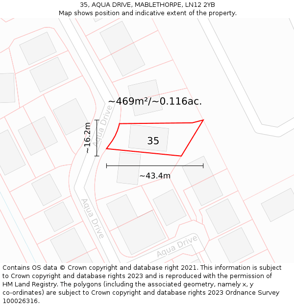 35, AQUA DRIVE, MABLETHORPE, LN12 2YB: Plot and title map