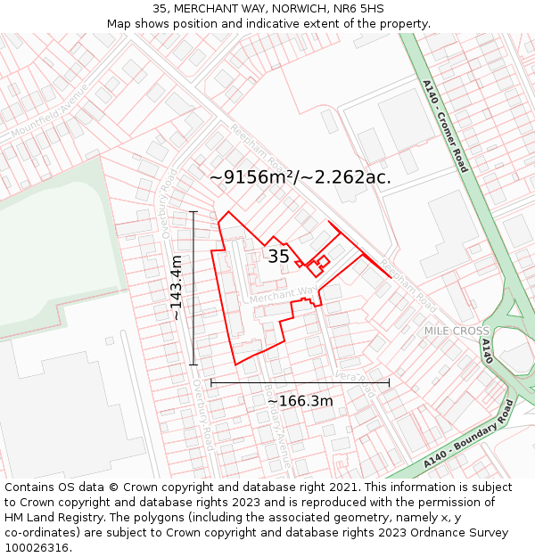 35, MERCHANT WAY, NORWICH, NR6 5HS: Plot and title map