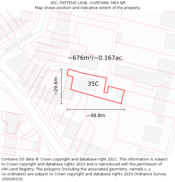 35C, PATTENS LANE, CHATHAM, ME4 6JR: Plot and title map