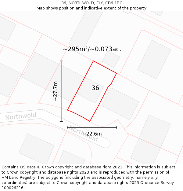 36, NORTHWOLD, ELY, CB6 1BG: Plot and title map