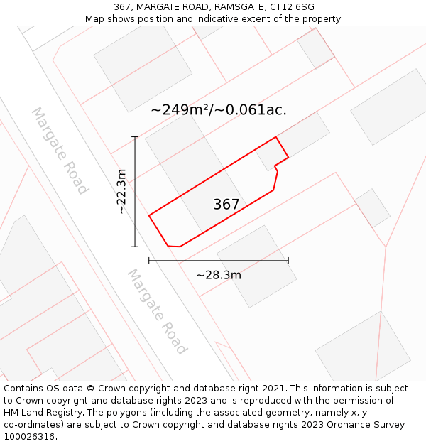 367, MARGATE ROAD, RAMSGATE, CT12 6SG: Plot and title map