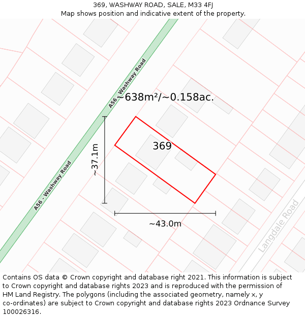 369, WASHWAY ROAD, SALE, M33 4FJ: Plot and title map