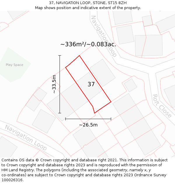 37, NAVIGATION LOOP, STONE, ST15 8ZH: Plot and title map