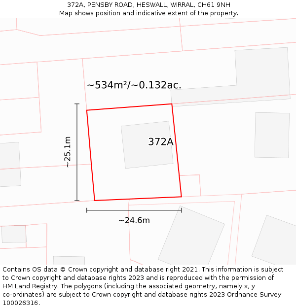 372A, PENSBY ROAD, HESWALL, WIRRAL, CH61 9NH: Plot and title map