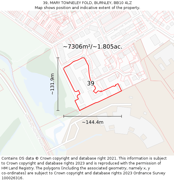 39, MARY TOWNELEY FOLD, BURNLEY, BB10 4LZ: Plot and title map