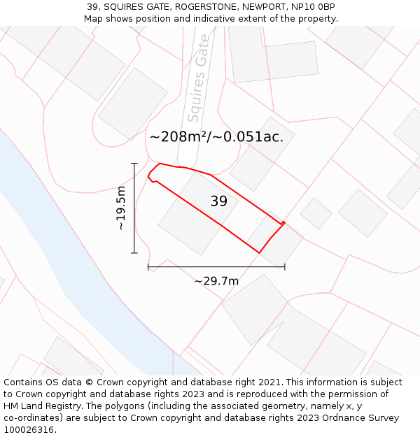 39, SQUIRES GATE, ROGERSTONE, NEWPORT, NP10 0BP: Plot and title map