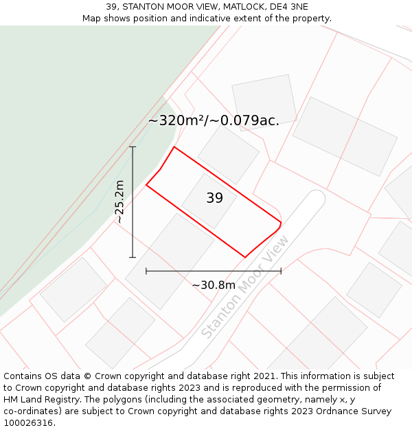 39, STANTON MOOR VIEW, MATLOCK, DE4 3NE: Plot and title map