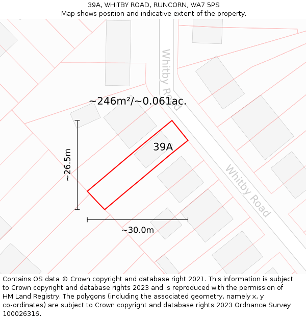 39A, WHITBY ROAD, RUNCORN, WA7 5PS: Plot and title map
