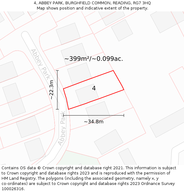4, ABBEY PARK, BURGHFIELD COMMON, READING, RG7 3HQ: Plot and title map