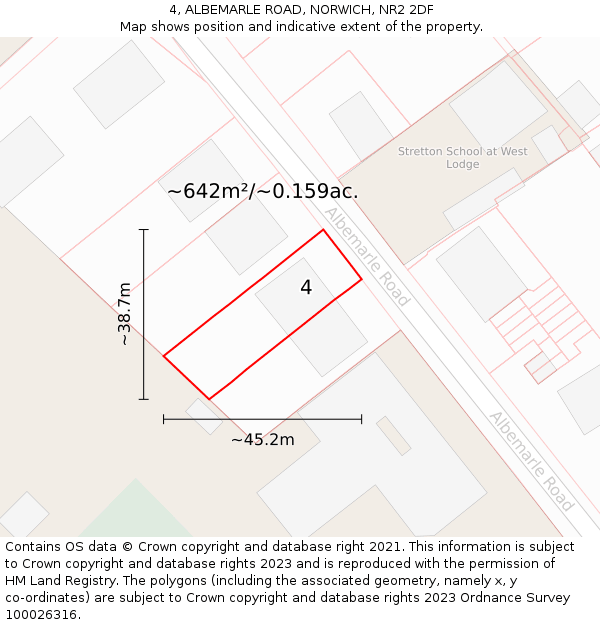 4, ALBEMARLE ROAD, NORWICH, NR2 2DF: Plot and title map