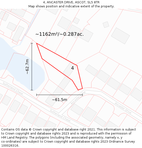 4, ANCASTER DRIVE, ASCOT, SL5 8TR: Plot and title map