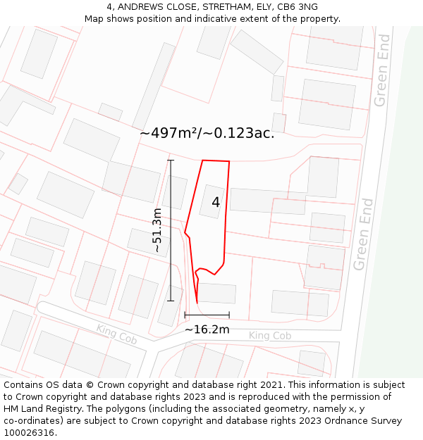 4, ANDREWS CLOSE, STRETHAM, ELY, CB6 3NG: Plot and title map