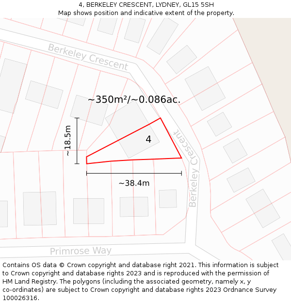 4, BERKELEY CRESCENT, LYDNEY, GL15 5SH: Plot and title map