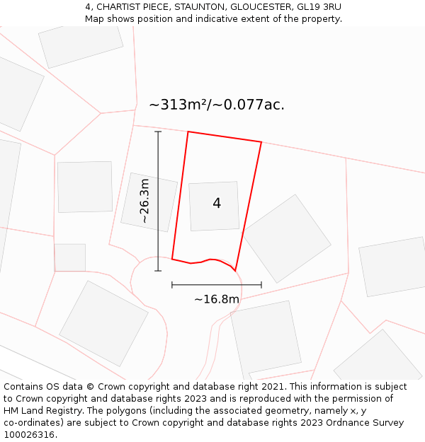 4, CHARTIST PIECE, STAUNTON, GLOUCESTER, GL19 3RU: Plot and title map