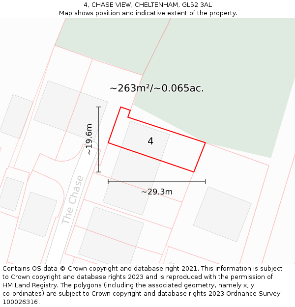4, CHASE VIEW, CHELTENHAM, GL52 3AL: Plot and title map
