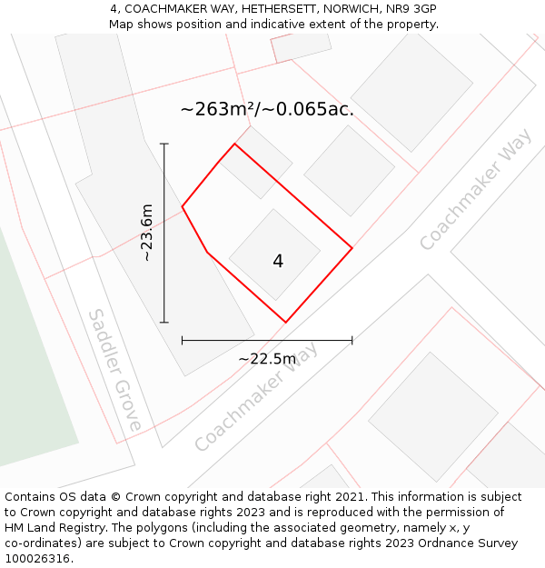4, COACHMAKER WAY, HETHERSETT, NORWICH, NR9 3GP: Plot and title map