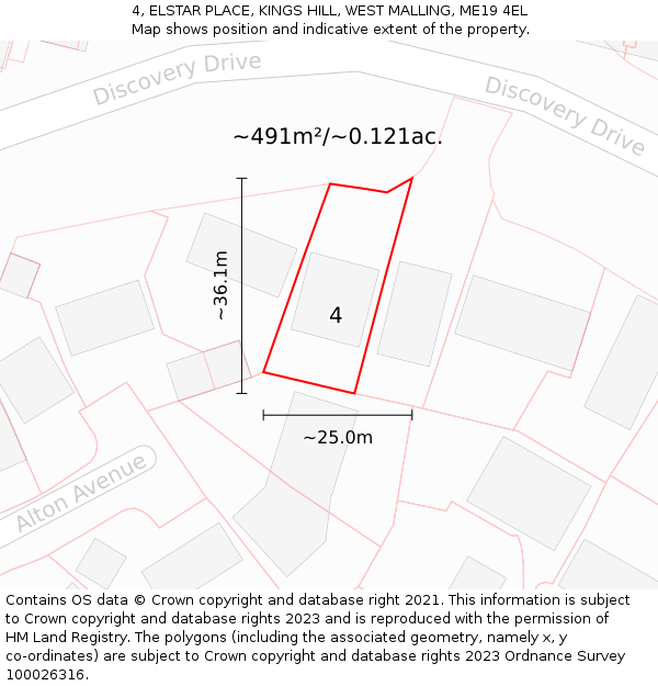4, ELSTAR PLACE, KINGS HILL, WEST MALLING, ME19 4EL: Plot and title map
