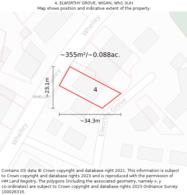 4, ELWORTHY GROVE, WIGAN, WN1 3UH: Plot and title map