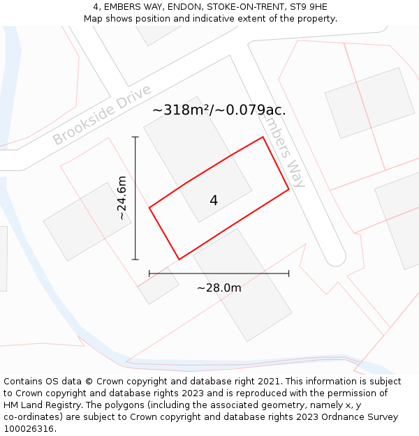 4, EMBERS WAY, ENDON, STOKE-ON-TRENT, ST9 9HE: Plot and title map
