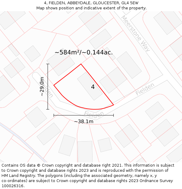 4, FIELDEN, ABBEYDALE, GLOUCESTER, GL4 5EW: Plot and title map
