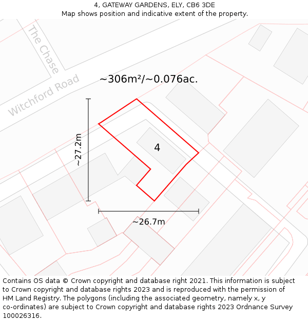 4, GATEWAY GARDENS, ELY, CB6 3DE: Plot and title map