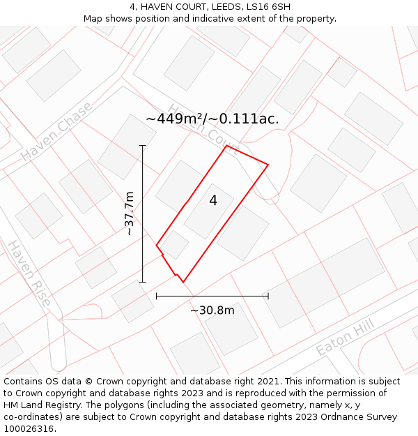 4, HAVEN COURT, LEEDS, LS16 6SH: Plot and title map