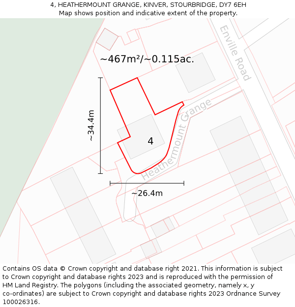 4, HEATHERMOUNT GRANGE, KINVER, STOURBRIDGE, DY7 6EH: Plot and title map