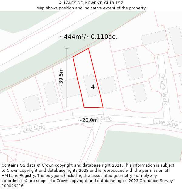 4, LAKESIDE, NEWENT, GL18 1SZ: Plot and title map