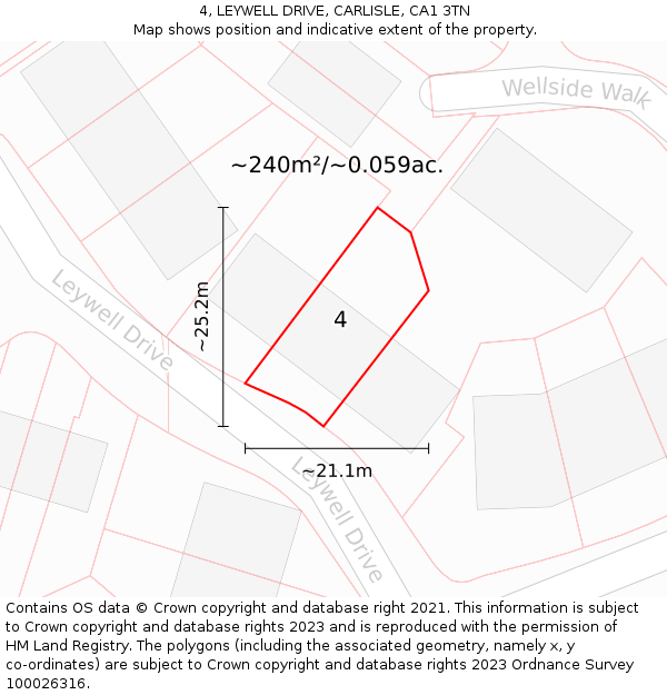 4, LEYWELL DRIVE, CARLISLE, CA1 3TN: Plot and title map