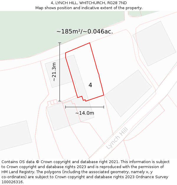 4, LYNCH HILL, WHITCHURCH, RG28 7ND: Plot and title map