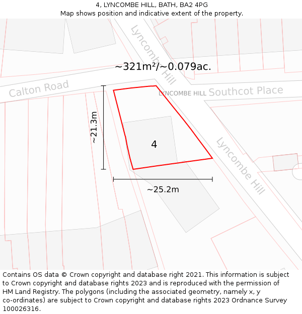 4, LYNCOMBE HILL, BATH, BA2 4PG: Plot and title map