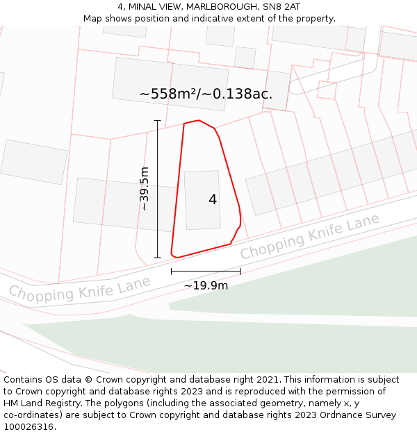 4, MINAL VIEW, MARLBOROUGH, SN8 2AT: Plot and title map