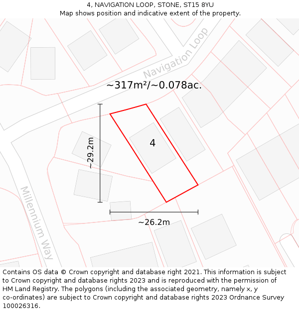 4, NAVIGATION LOOP, STONE, ST15 8YU: Plot and title map