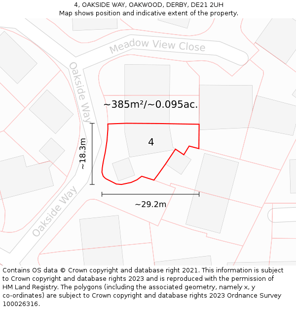 4, OAKSIDE WAY, OAKWOOD, DERBY, DE21 2UH: Plot and title map