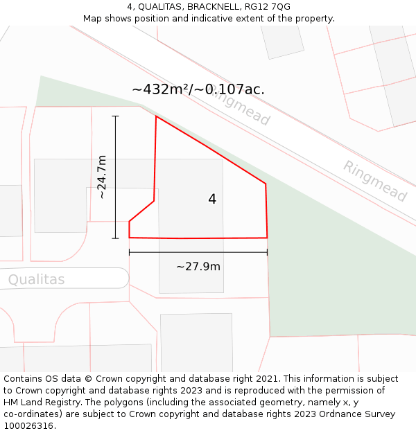 4, QUALITAS, BRACKNELL, RG12 7QG: Plot and title map