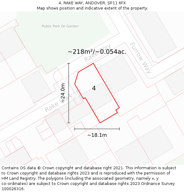 4, RAKE WAY, ANDOVER, SP11 6FX: Plot and title map
