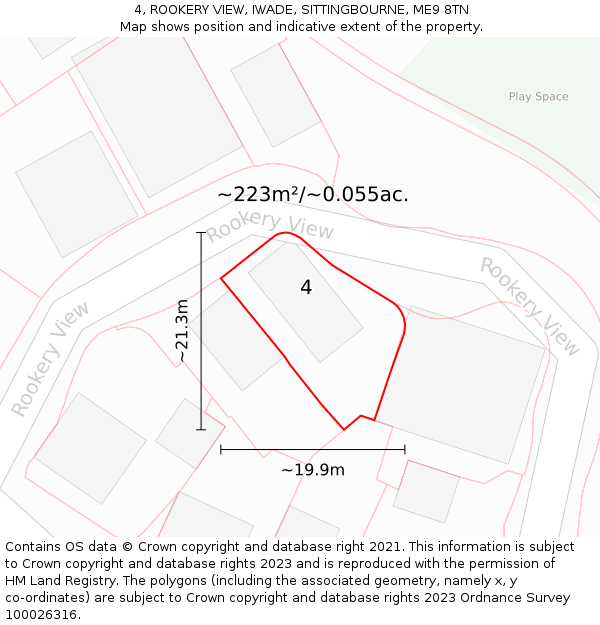 4, ROOKERY VIEW, IWADE, SITTINGBOURNE, ME9 8TN: Plot and title map