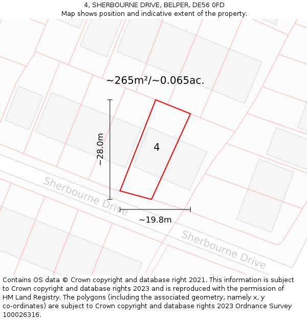 4, SHERBOURNE DRIVE, BELPER, DE56 0FD: Plot and title map