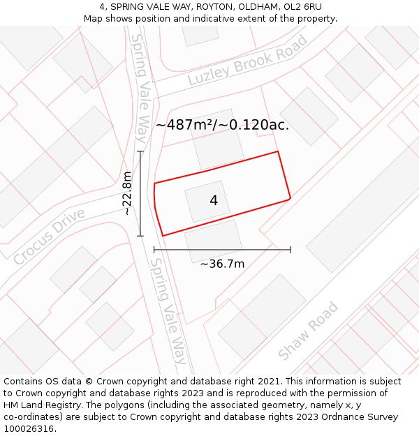 4, SPRING VALE WAY, ROYTON, OLDHAM, OL2 6RU: Plot and title map