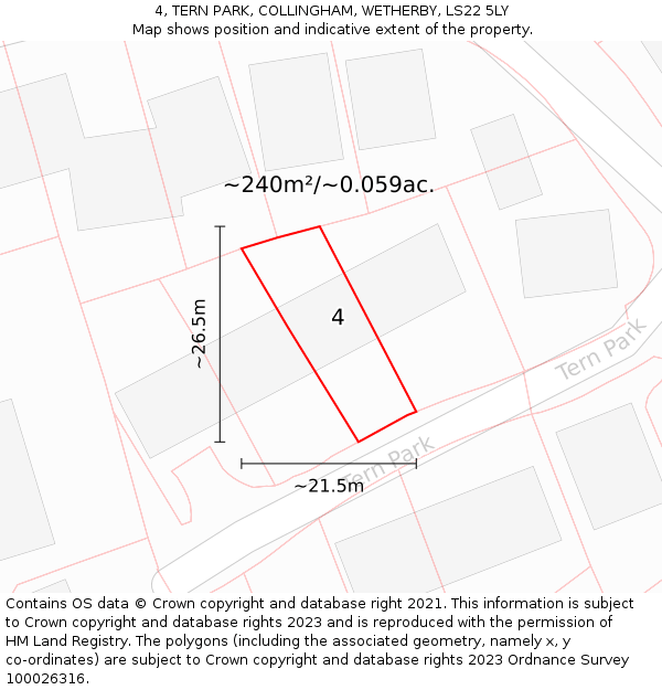 4, TERN PARK, COLLINGHAM, WETHERBY, LS22 5LY: Plot and title map