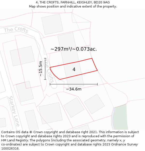 4, THE CROFTS, FARNHILL, KEIGHLEY, BD20 9AG: Plot and title map
