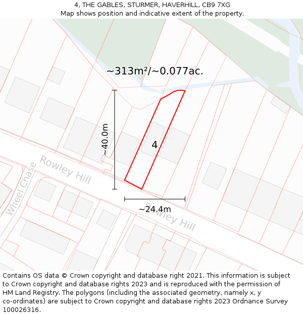 4, THE GABLES, STURMER, HAVERHILL, CB9 7XG: Plot and title map